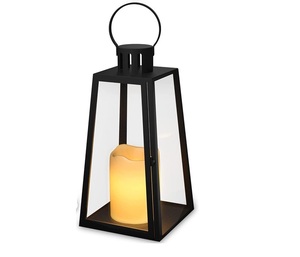 Hot Selling Floor Centerpiece <b>Set</b> of 2 Pcs Metal Candle <b>Lantern</b> With Shiny Black Finish Candle <b>Lantern</b> for Outdoor & Indoor - Product Image 3
