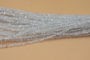 ลูกปัดหินควอตซ์เม็ดกลมสีขาวใสขนาด3.5-5มม. 16นิ้วลูกปัดหินเฮอร์คิเมอร์ลูกปัดหินหยาบ - Product Image 3