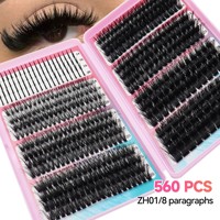 En gros, Livre de faux cils 3D volumineux et épais, 40D-200D, en touffes individuelles, grande capacité, 10-20mm, mixtes et segmentés, pour DIY