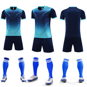 Maillots de football unisexes personnalisés, ensembles de tenues de football à séchage rapide, 100% polyester, logo à pois sur le devant, ensemble de vêtements de football - Product Image 1