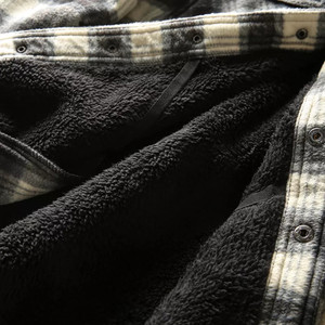 OEM Manufactures High Quality Oversize Sherpa Flannel Jacket Plaid Heavyweight Lined Flannel Jacket for <b>Men</b> - Product Image 2