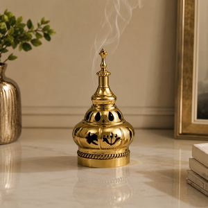 Quemador de Incienso Vintage de Latón con Asa, Soporte Decorativo de Metal para Dhoop Dani, para Templo, Hogar, Hotel, Decoración de Restaurantes - Product Image 4
