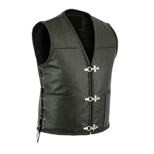 Chaleco de Cuero Genuino Ligero para Hombre, Transpirable, para Motociclistas, de Alta Calidad - Product Image 5