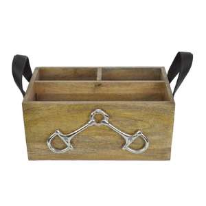 Restaurant Bar Use Beer Champagne Bottle Serving Caddy Eco Friendly Wooden Storage Holders & <b>Racks</b> With Leather Handles - Product Image 2