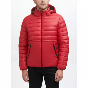 Veste d'hiver matelassée unisexe en toile imperméable personnalisable avec capuche et doublure en coton, prix compétitif, vente chaude, directement de l'usine - Product Image 1