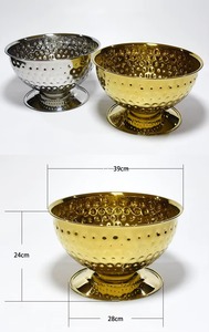 Seau à glace en acier inoxydable à motif circulaire, parfait pour refroidir efficacement le vin, le champagne, la bière et autres boissons. - Product Image 2