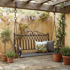 Heavy Duty Rustproof Hot Dip Galvanized Wrought Iron Victorian <b>Outdoor</b> Patio <b>Swing</b> <b>Chair</b> for Garden Furniture 2-Person - Product Image 3