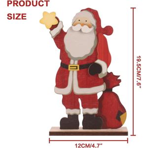 Decorazioni Natalizie Rustiche in Legno, Insegna da Tavolo con Pupazzo di Neve, Renna, Albero di Natale e Babbo Natale per Arredamento Casa - Product Image 1