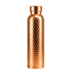 Bouteille d'eau en cuivre pur martelé, finition brillante de qualité supérieure |   Récipient métallique ayurvédique anti-fuite pour le yoga, le fitness et les sports – Vente en gros - Product Image 6