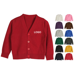 Pulls en tricot à col en V boutonnés pour garçons, uniformes scolaires, hauts à manches longues, cardigans pour enfants - Product Image 3