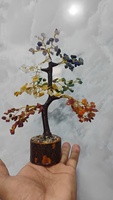 Arbre en pierres précieuses naturelles, 300 pierres, arbre des sept chakras, pour la décoration de la maison et la méditation