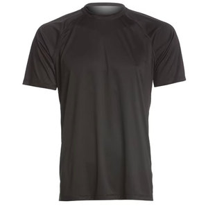 Men's Black Short Sleeve UPF50 High-quality Quick Dry Polyester Customizable Rash Guard Sports Shirt - Product Image 1