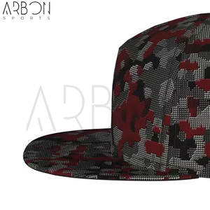 Wholesale Rate For Streetwear Fully Customized Made <b>Comfortable</b> With Best Price Red & Grey Urban 5 Panel Caps For Unisex Wear - Product Image 6