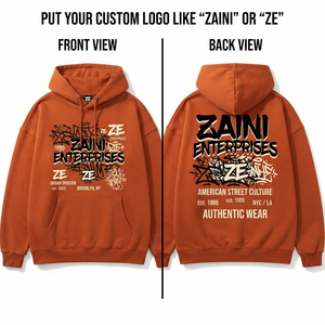 Sweat à capuche oversize pour homme, 380 GSM, en molleton de coton premium, épais et écologique, pour broderie personnalisée marron et impression sérigraphique - Product Image 1
