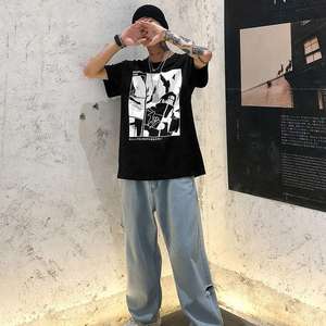 เสื้อยืดลำลองสไตล์ฮิปฮอปลายการ์ตูนอนิเมะ พิมพ์ลายกราฟิก ผ้าฝ้าย 100% แห้งเร็ว ระบายอากาศได้ดี สำหรับผู้ชาย เสื้อยืดตลกๆ ขายส่ง - Product Image 6