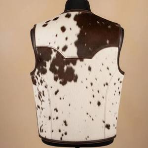 Gilet de motard en cuir de vachette premium pour homme, boutonné, décontracté, avec fonction chauffante pour l'hiver, style vintage - Product Image 3