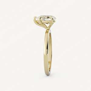 Bague de fiançailles en or massif 14 carats avec diamant taille poire 1,25 carat VS F cultivé en laboratoire, solitaire 5 griffes, alliance minimaliste pour femme - Product Image 5