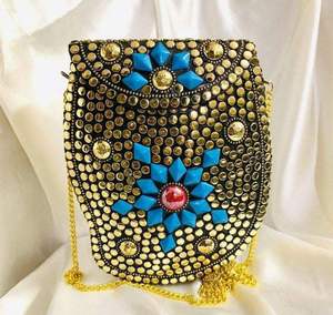 Style Handmade High Grade Brass <b>Handbags</b> for Women <b>Silver</b> Plated Handicraft Clutches by HF Crafts - Product Image 3