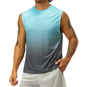 Camiseta sin Mangas para Hombre, Color Sólido, Ecológica, Transpirable, de Secado Rápido, Cuello Redondo, Deportiva, Ajustada, de Poliéster, Informal - Product Image 1