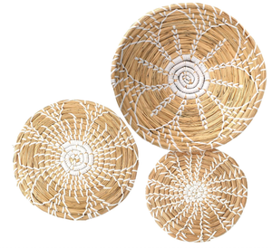 Boho Woven Seagrass <b>Hanging</b> <b>Wall</b> Tray <b>Basket</b> Decor for Bedroom, Kitchen, Living Room - Product Image 1