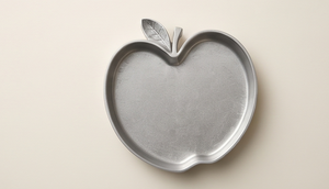 Plateau de service en aluminium, design pomme, fabrication directe d'usine, plateau de présentation alimentaire unique en argent pour hôtel, restaurant, vaisselle de table - Product Image 2