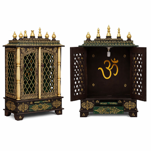 Puertas de Templo Talladas en Madera de Teca Modernas DSTEXPORTS, Color y Tamaño Personalizables, Muebles Duraderos de Madera Sólida para Sala de Estar - Product Image 1