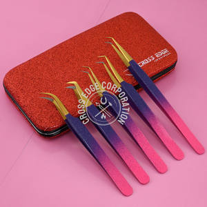 Pince à cils de qualité supérieure pointe de fibre pince à cils pince à épiler Volume russe outil d'extension de cils 45 60 75 degrés pointe 5 pièces ensembles - Product Image 2