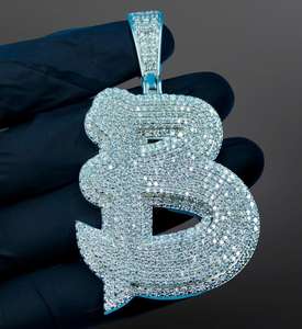 Custom 925 Sterling <b>Silver</b> VVS Moissanite Luxury Hip Hop Men's Personalized <b>Initial</b> Charms GCI & IDGL Certified - Product Image 1