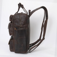 Mochila de cuero para hombre y mujer, para viaje, escuela, oficina, uso diario, informal, al aire libre, gran capacidad, impermeable, con cremallera para portátil, desmontable