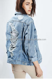 แจ็กเก็ตยีนส์ปรับแต่งได้สไตล์สุด2024ปุ่มปิดดีไซน์แบบความทุกข์ - Product Image 4