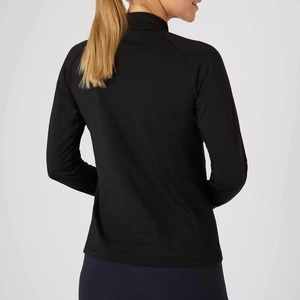 Camiseta Interior de Manga Larga con Cierre para Mujer, Negra, Tejida, Transpirable, Reversible, de Secado Rápido, para Montar a Caballo - Product Image 3