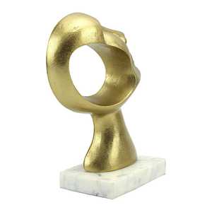 Jaffs Exports 27.5cm H X 10.5cm W X 21cm L Golden Aluminium Abstract <b>Figurative</b> Sculpture Handmade Eco-Friendly Contemporary Art - Product Image 5