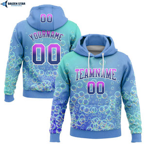 Sudadera con Capucha Personalizada con Estampado de Burbujas Púrpuras, Unisex, Corte Regular, con Nombre y Número, Diseño Sublimado, Ropa Casual para Primavera - Product Image 4