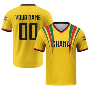 Camiseta de fútbol para hombre, camiseta de aficionado, nombre y número personalizados, amarilla, manga corta, cuello redondo, ropa deportiva transpirable de poliéster - Product Image 2
