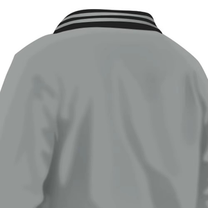 Chaqueta Varsity Gris para Hombre con Cuello a Rayas, Corte Regular, Cierre de Cremallera, Estilo Preppy, para Otoño - Product Image 6
