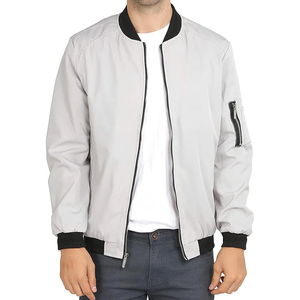 Chaqueta Bomber para Hombre, Largo Regular, Ligera, con Bolsillos, Resistente al Viento, Cuello Alto, Casual, para Exteriores, Personalizable, OEM, al por Mayor - Product Image 3