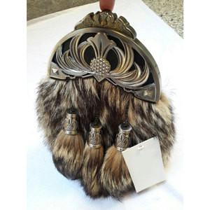 Scottish Kilt Original Fox <b>Fur</b> Full Dress Sporran Antique Anemal CROWN Cantel Top Selling OEM ODM - Product Image 4