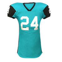 Setelan Jersey dan Celana American Football Kustom Merah V-Neck Tanpa Lengan Bahan Mesh Penyerap Keringat untuk Pria Dewasa