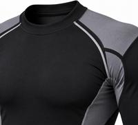 Vêtement de sport pour homme tendance à manches longues, anti-UV, à séchage rapide, en polyester et élasthanne écologiques, color-block, idéal pour les activités de plein air