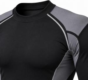 Vêtement de sport pour homme tendance à manches longues, anti-UV, à séchage rapide, en polyester et élasthanne écologiques, color-block, idéal pour les activités de plein air - Product Image 5