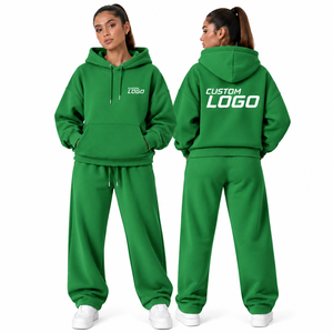 New Arrival Custom Luxury Hooded Tracksuit <b>Women</b> Autumn Winter <b>Fleece</b> Sweatsuit 2 Piece Set Streetwear <b>Jogger</b> Pants - Product Image 2