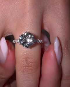Bague de fiançailles solitaire en diamant de laboratoire rond 2 carats, vente en gros, or massif 14k 18k, bague de mariage droite minimaliste pour femme - Product Image 4