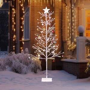 6ft stelle Top innevato abete interno luci rami 132 132 caldo due colori 8 modalità di telecomando albero di natale di alta qualità - Product Image 3