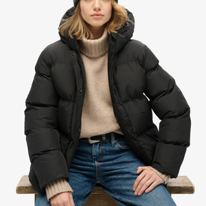 Veste matelassée pour femme taille adulte, veste d'hiver chaude matelassée à capuche, veste légère en duvet - Product Image 5