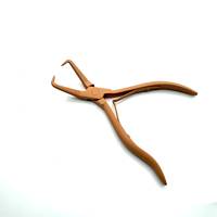 Pince à micro-perles brun clair nude en acier inoxydable pour extensions capillaires, outil de coiffure personnalisé avec logo
