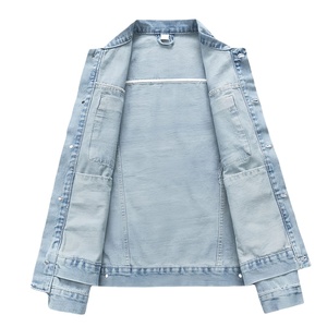 Vestes en jean classiques pour hommes, style streetwear, toile lavée, logo personnalisé, BY HI 2026 - Product Image 3