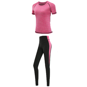 Women New Yoga Sportswear Girls Gym Fitness Sets Breathable Solid <b>Pattern</b> Elastic Waist <b>Leggings</b> Front Logo 4-Piece Yoga Set - Product Image 2