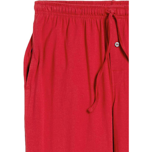 Trending Red Solid Jersey Men Lounge Pyjama Pants Button Fly <b>Drawstring</b> Elastic Waist Soft <b>Trouser</b> - Product Image 3