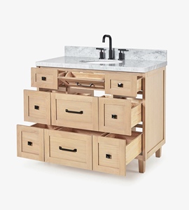 Mueble de Baño Personalizado Benjamin de 43 Pulgadas, Mueble con Lavabo Individual, Solo 2 Opciones de Acabado, Fabricante OEM de Vietnam - Product Image 4