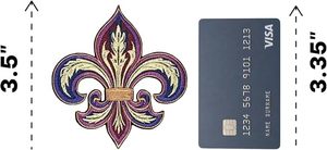 3.5" Fleur De Lis Iron <b>On</b> <b>Patch</b> - Embroidered Mardi Gras Applique Appliques Iron <b>On</b> <b>Sew</b> <b>On</b> <b>Patches</b> for Holes, Clothing, Jeans, - Product Image 3